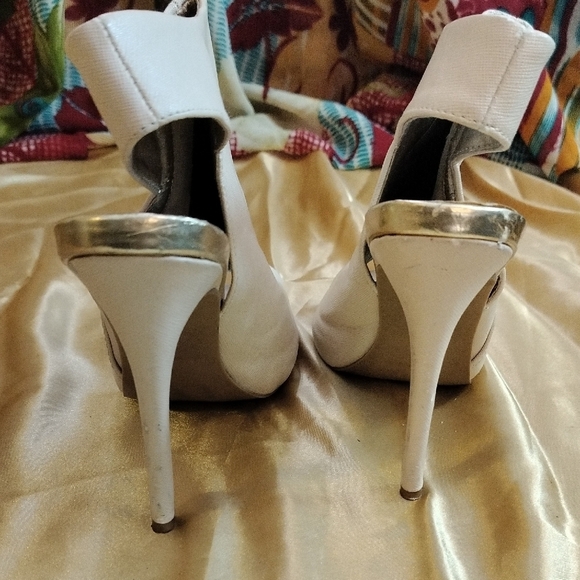 Charlotte Russe Cream Peep-Toe Stiletto Heels - Picture 6 of 6